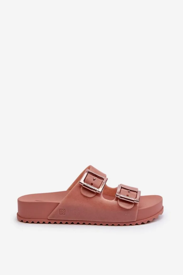 Damskie Klapki Gładkie ZAXY HH285156 Brudny Róż