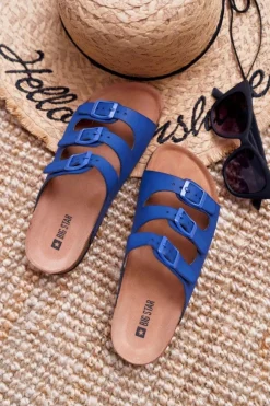 Damskie Klapki Granatowe Big Star DD274140