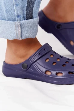 Damskie Klapki Granatowe Piankowe EVA