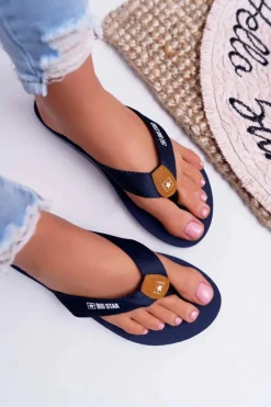 Damskie Klapki Japonki Big Star DD274A254 Granatowe