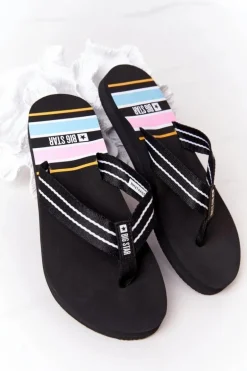 Damskie Klapki Japonki Big Star HH274A057 Czarne