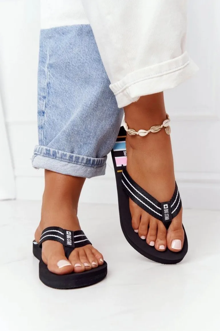 Damskie Klapki Japonki Big Star HH274A057 Czarne