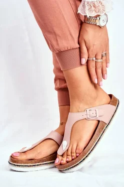 Damskie Klapki Japonki Big Star Różowe FF274636