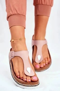 Damskie Klapki Japonki Big Star Różowe FF274636