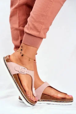 Damskie Klapki Japonki Big Star Różowe FF274636