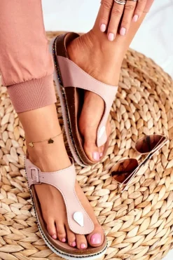 Damskie Klapki Japonki Big Star Różowe FF274636