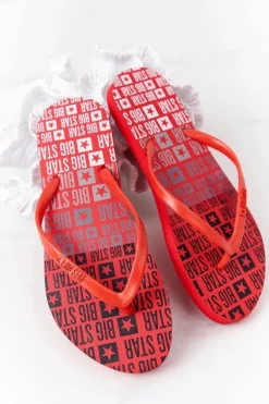 Damskie Klapki Japonki Big Star FF274A305 Czerwone