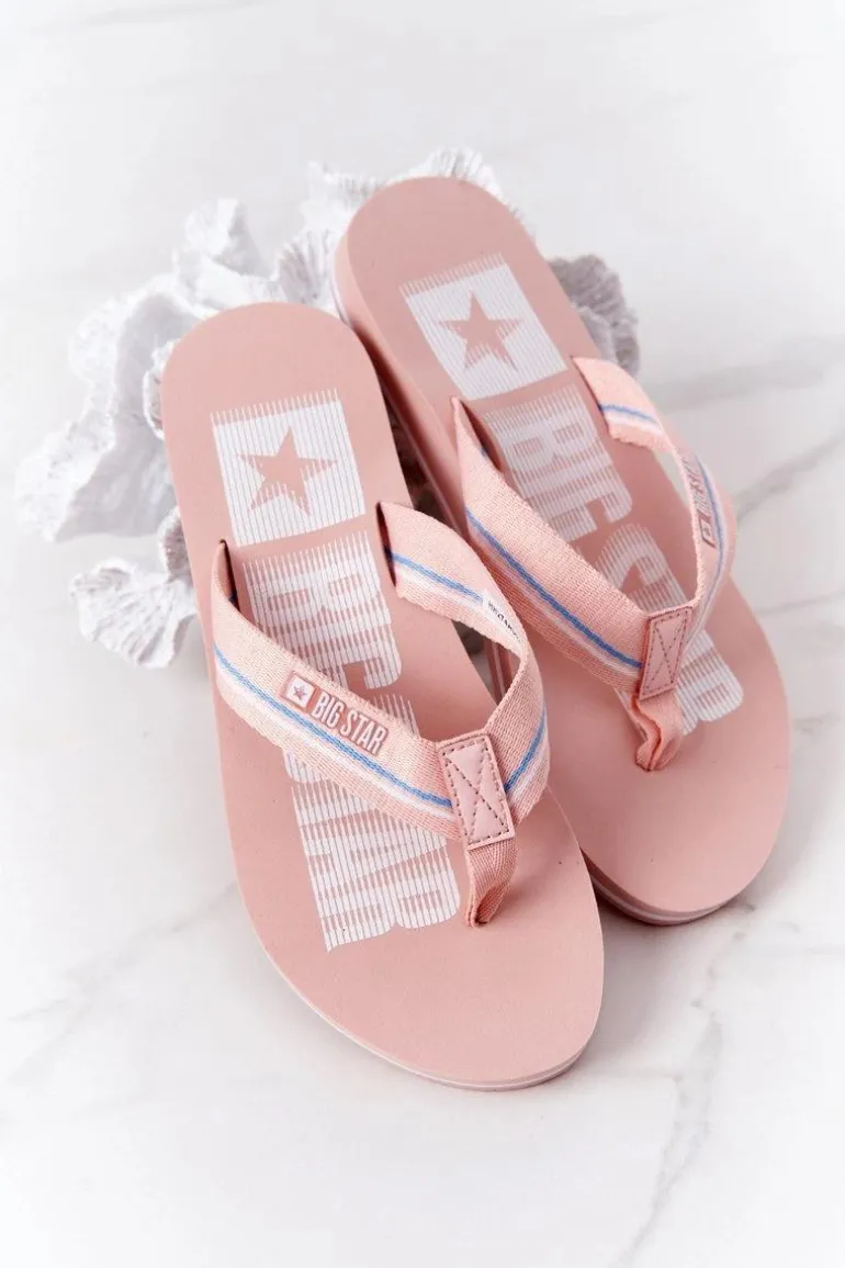 Damskie Klapki Japonki Big Star HH274A060 Różowe