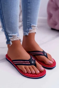 Damskie Klapki Japonki Big Star DD274A252 Czerwone