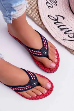 Damskie Klapki Japonki Big Star DD274A252 Czerwone