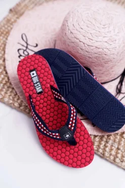 Damskie Klapki Japonki Big Star DD274A252 Czerwone