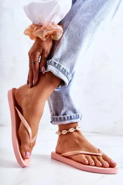 Damskie Klapki Japonki Big Star JJ274A386 Nude