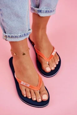 Damskie Klapki Japonki Big Star FF274A297 Granatowe