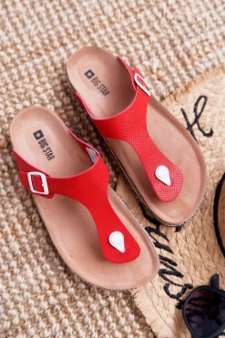 Damskie Klapki Japonki Czerwone Big Star DD274128