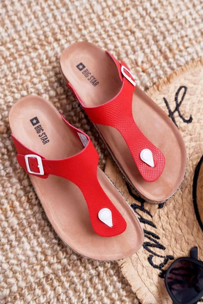 Damskie Klapki Japonki Czerwone Big Star DD274128