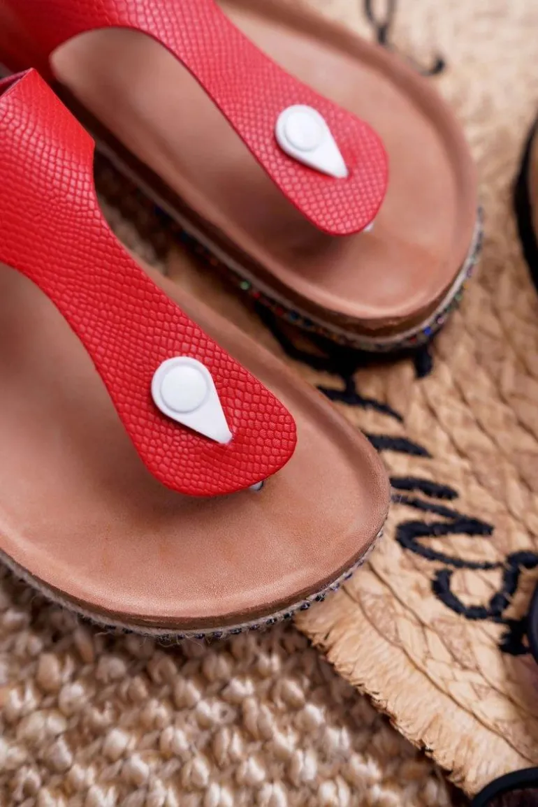 Damskie Klapki Japonki Czerwone Big Star DD274128