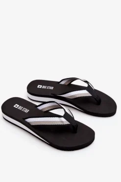 Damskie Klapki Japonki Na Platformie Big Star LL274781 Czarne