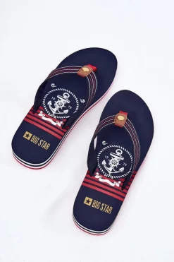 Damskie Klapki Japonki Na Koturnie Big Star RR274A126 Granatowe