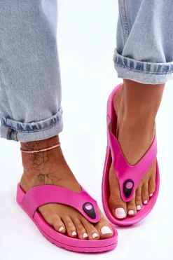 Damskie Klapki Japonki Na Platformie Fuksja Bellitta