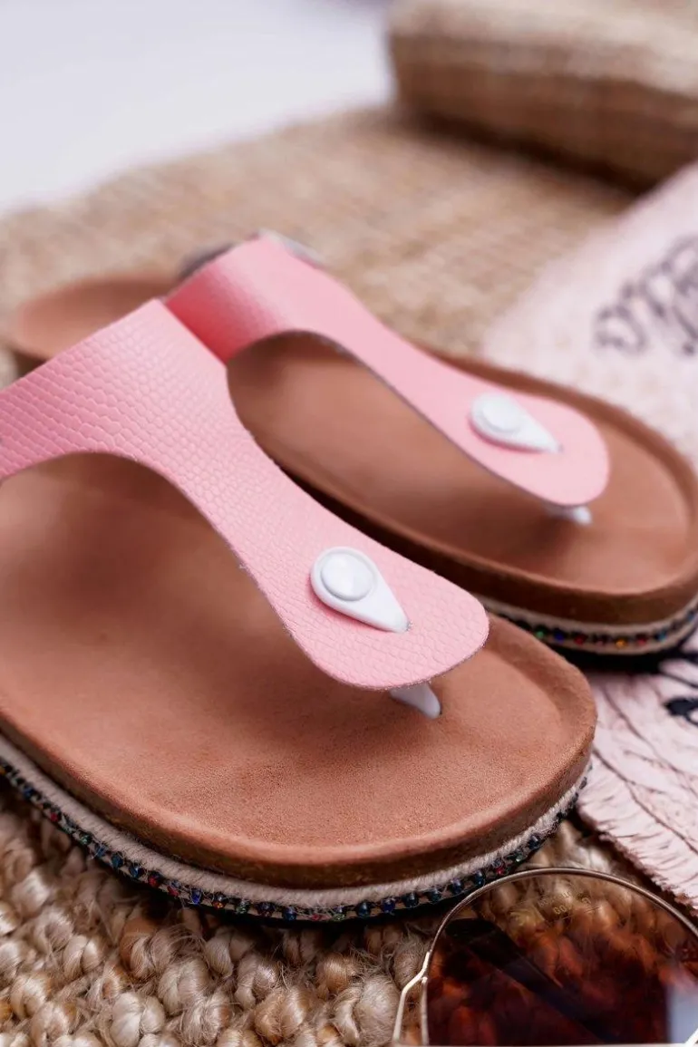 Damskie Klapki Japonki Różowe Big Star DD274133