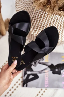 Damskie Klapki Lu Boo Czarne Mabella