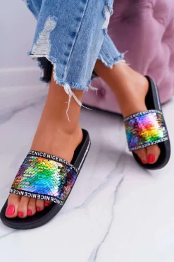 Damskie Klapki Multi Opalizujące Nice