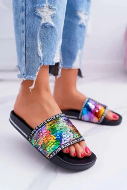 Damskie Klapki Multi Opalizujące Nice