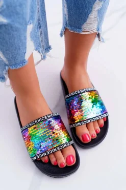 Damskie Klapki Multi Opalizujące Nice