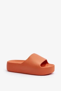 Damskie Klapki Na Grubej Podeszwie Pomarańczowe Oreithano