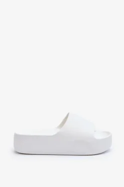 Damskie Klapki Na Grubej Podeszwie Białe Oreithano