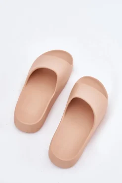 Damskie Klapki Na Grubej Podeszwie Khaki Oreithano