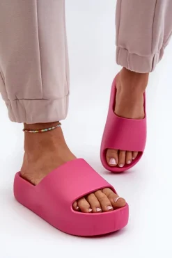 Damskie Klapki Na Grubej Podeszwie Fuksja Oreithano