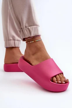 Damskie Klapki Na Grubej Podeszwie Fuksja Oreithano