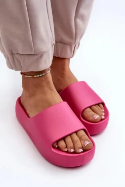 Damskie Klapki Na Grubej Podeszwie Fuksja Oreithano