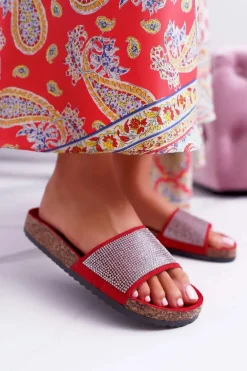 Damskie Klapki Na Korku Z Kryształkami Do It!