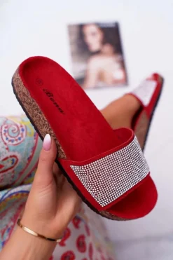 Damskie Klapki Na Korku Z Kryształkami Do It!