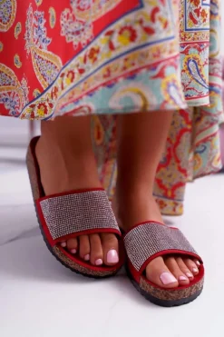 Damskie Klapki Na Korku Z Kryształkami Do It!