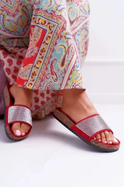 Damskie Klapki Na Korku Z Kryształkami Do It!