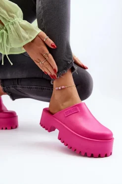 Damskie Klapki Na Masywnej Podeszwie Big Star NN274019 Fuksja