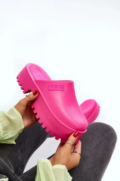 Damskie Klapki Na Masywnej Podeszwie Big Star NN274019 Fuksja