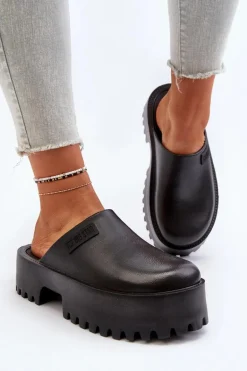 Damskie Klapki Na Masywnej Podeszwie Big Star NN274014 Czarne