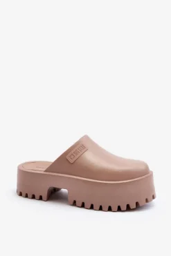 Damskie Klapki Na Masywnej Podeszwie Big Star NN274016 Beżowe