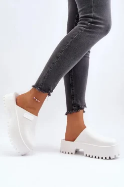 Damskie Klapki Na Masywnej Podeszwie Big Star NN274015 Białe