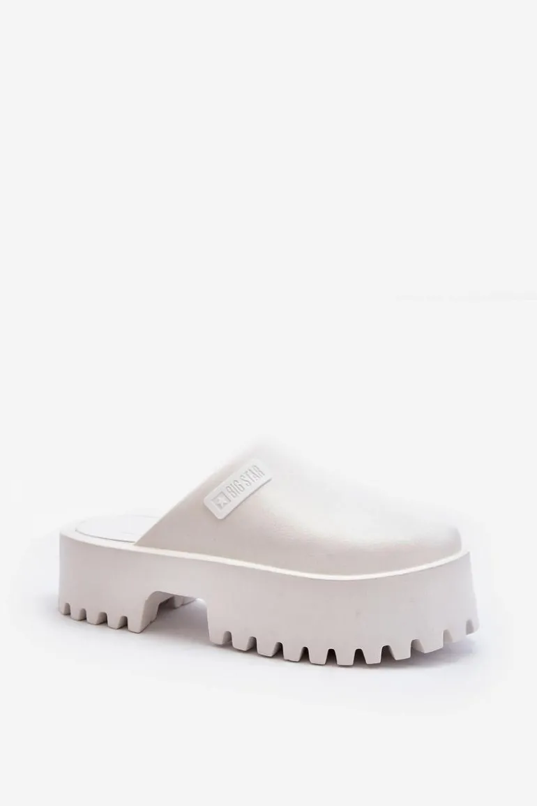 Damskie Klapki Na Masywnej Podeszwie Big Star NN274015 Białe