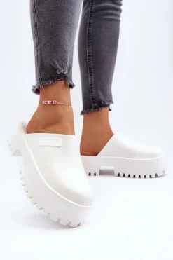 Damskie Klapki Na Masywnej Podeszwie Big Star NN274015 Białe