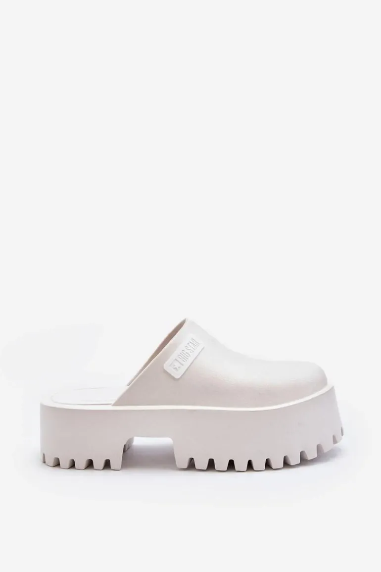 Damskie Klapki Na Masywnej Podeszwie Big Star NN274015 Białe