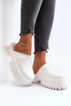 Damskie Klapki Na Masywnej Podeszwie Big Star NN274015 Białe