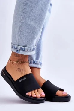 Damskie Klapki Na Platformie Big Star LL274930 Czarne