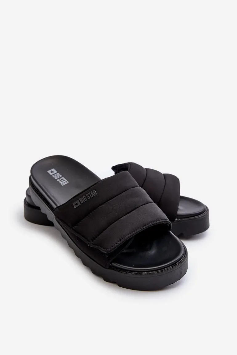 Damskie Klapki Na Platformie Big Star NN274772 Czarne