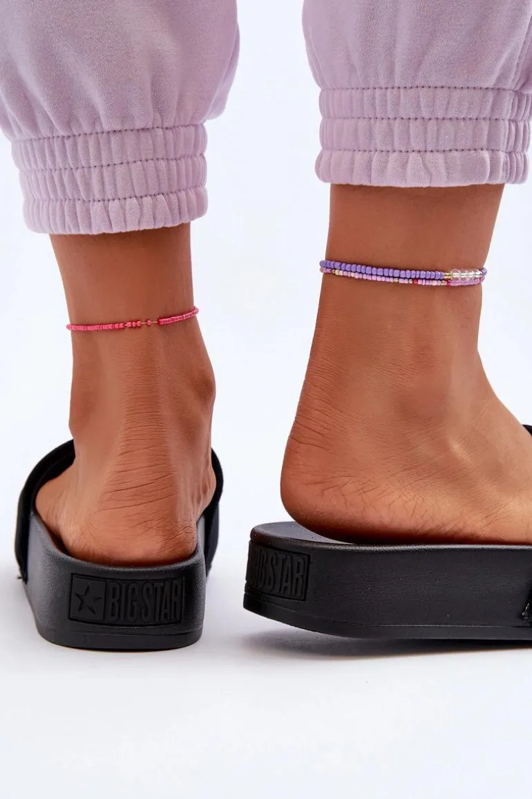 Damskie Klapki Na Platformie Zamszowe Big Star NN274A670 Czarne